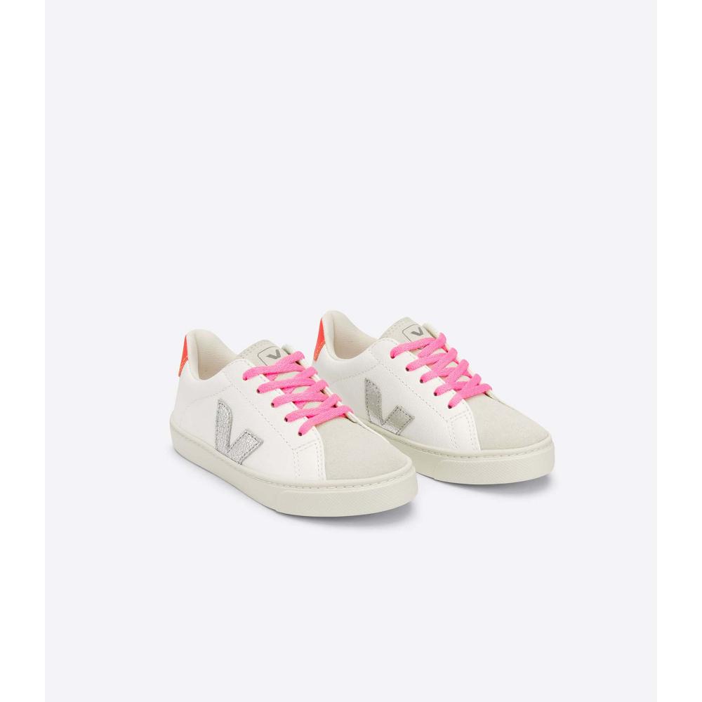 White/Silver Kids' Veja ESPLAR LACES CHROMEFREE Shoes | AU 735YXF